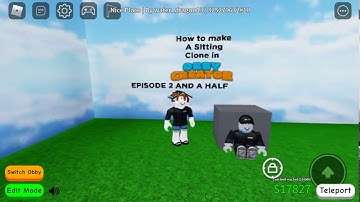 How to make a sitting clone in obby creator #2.5
