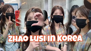 Zhao Lusi visits Korea and receives letters from Korean fans who surrounded her at the airport
