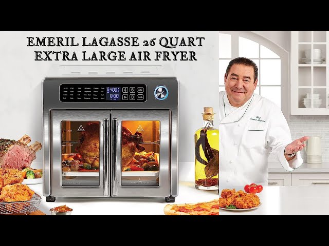 Emeril Lagasse 26 QT Extra Large Air Fryer, Convection Toaster Oven with French  Doors, Stainless Steel - Yahoo Shopping