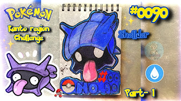 How to Draw Shellder 💙 | Pokémon #090 | Kanto Region Challenge | Arthistic Rehan 🎨✨