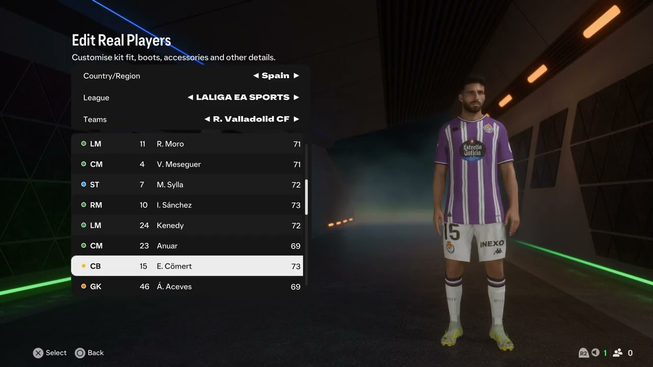 FC 25 Real Valladolid CF Overall Player Ratings