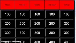 Hyperlinking Question Boxes for Jeopardy PPT