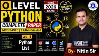 🌟O Level Crash Course || Python || Python List || LEC- 11 || BY- NITIN SIR