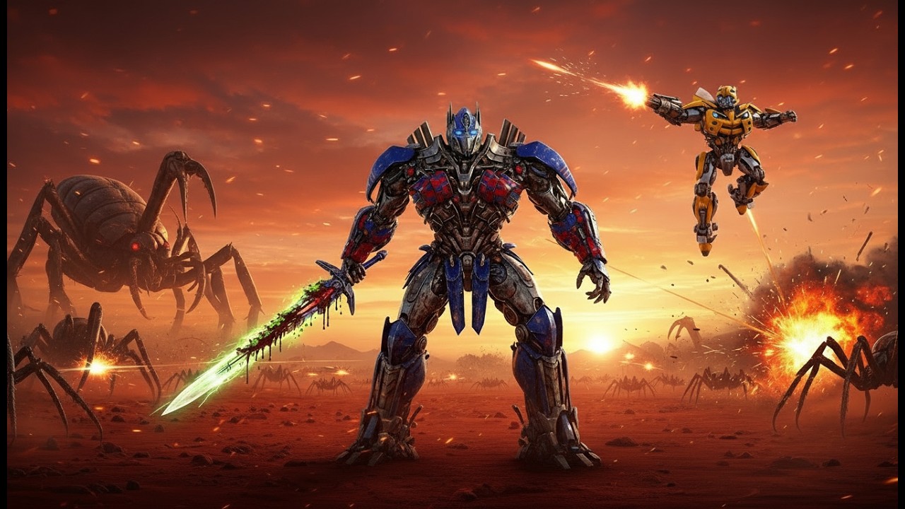 Optimus Prime & Bumblebee vs 4,278 Bugs | Starship Troopers: Traitor of Mars | Clip