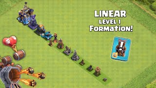 LINEAR Level 1 Formation Vs Max Siege Machine | Clash of Clans   