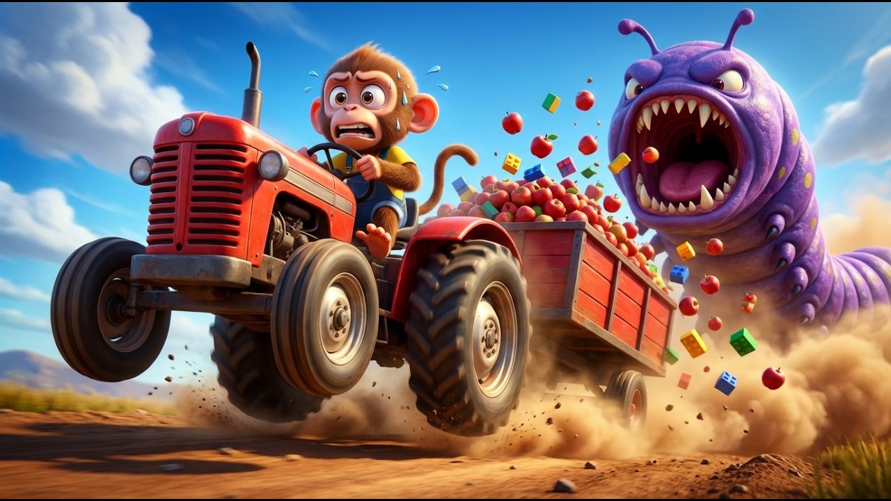 Обезьянка Ники спешит на помощь! 🚁 Полицейские вертолеты, красные тракторы и гигантские монстры —...