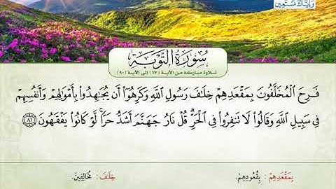 سورة التوبة | من الآية 73 إلى 90 | القارئ الشيخ عارف عبد الله العشي