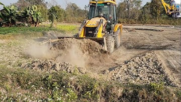 JCB Backhoe Loader-Leveling Farm Field-JCB Dozer Video
