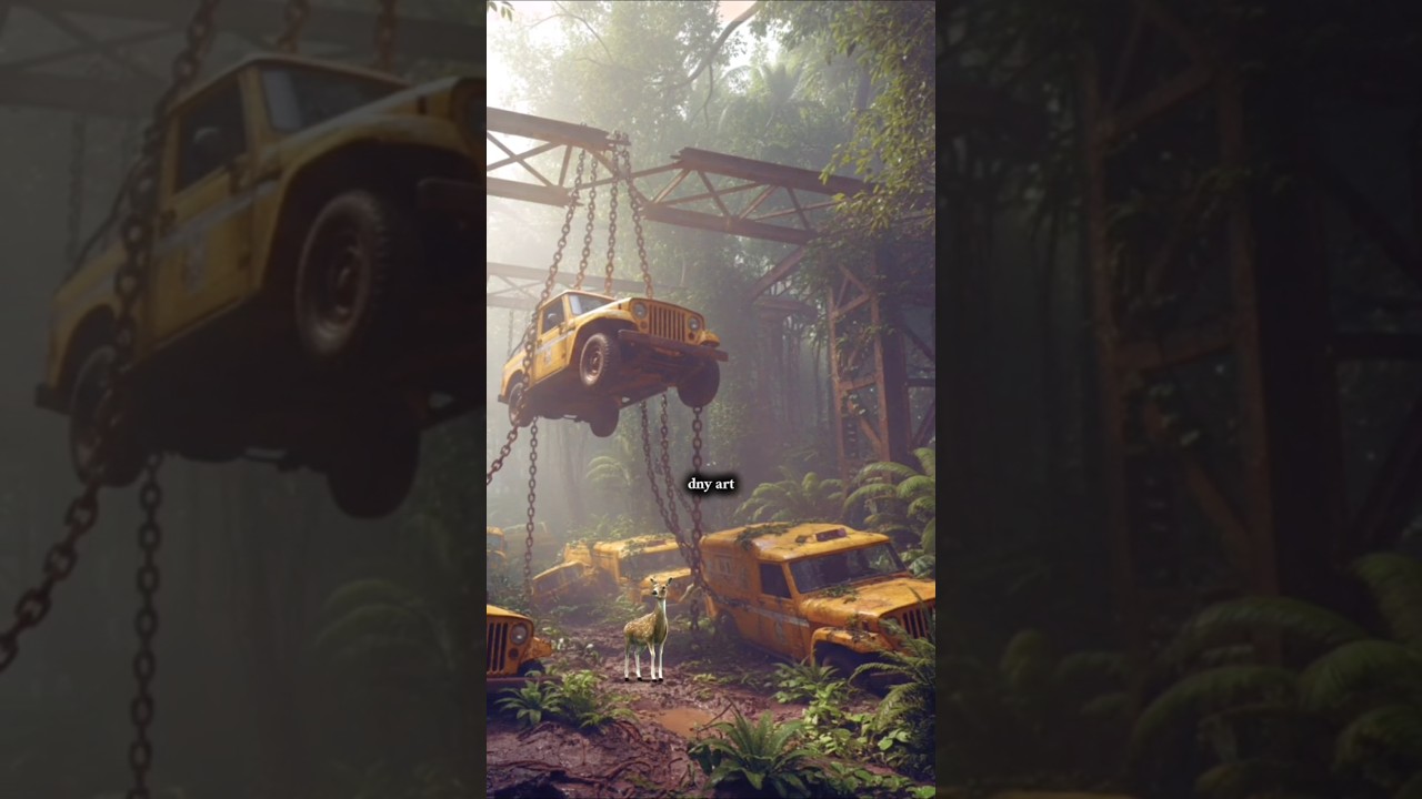 nature exploration of an abandoned jeep taxi in the forest