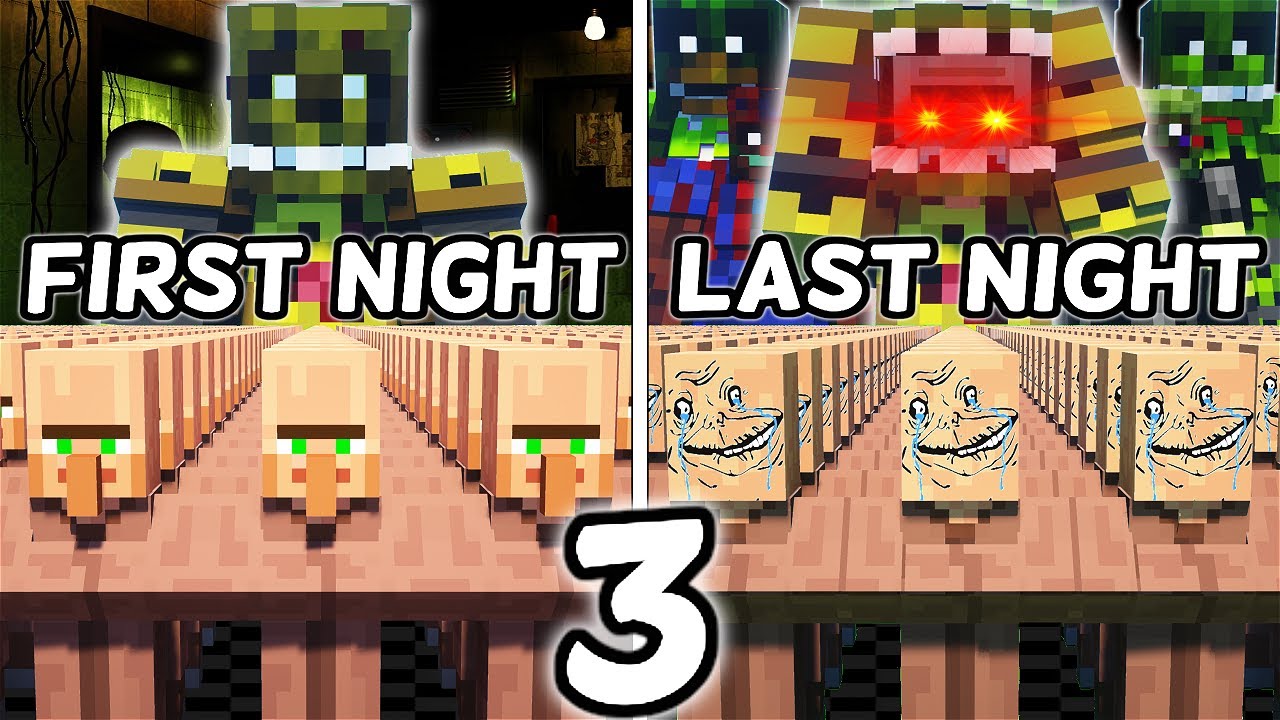 I Made 100 Villagers Simulate Survival At Five Nights at Freddy’s 3 in ...