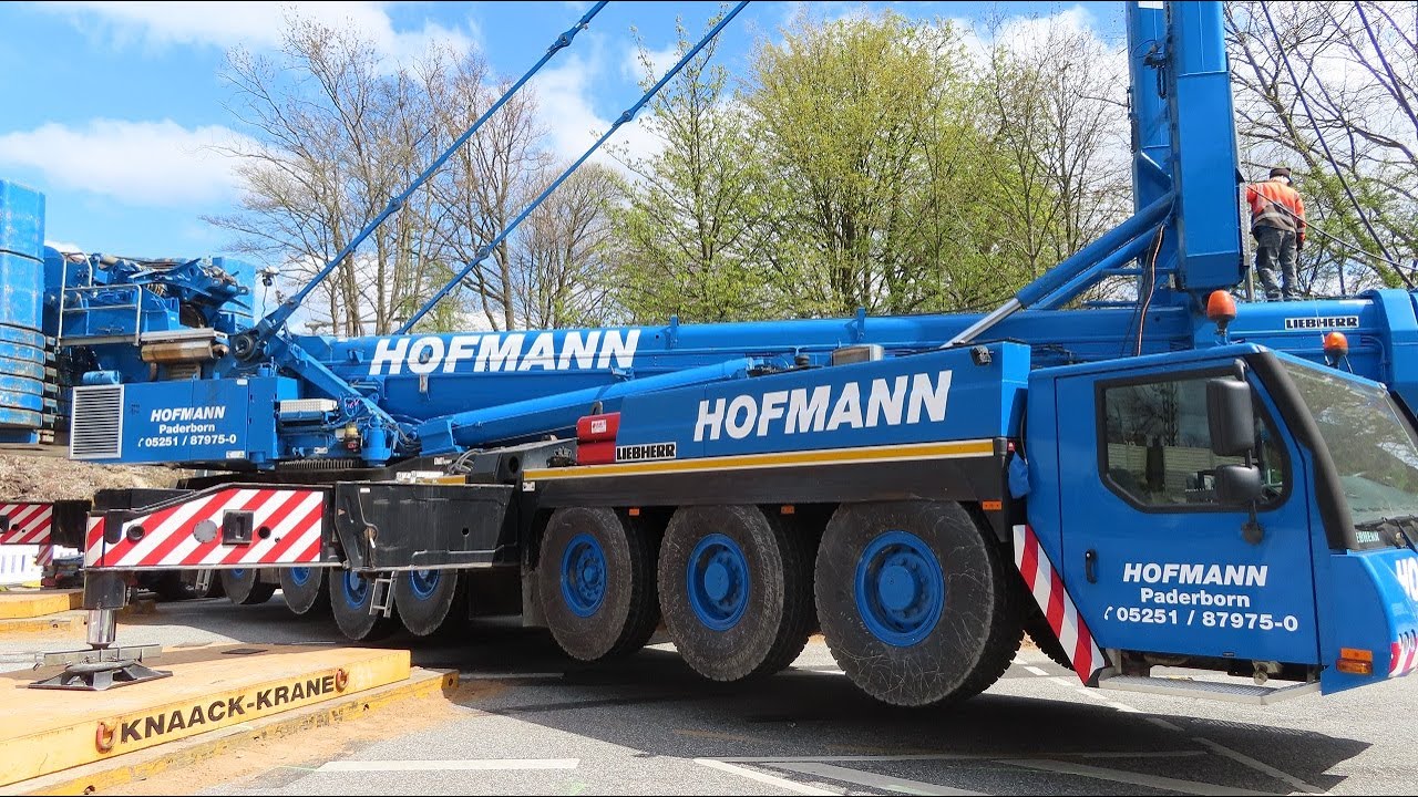 Soeren66 - Mobilkran LIEBHERR LTM 1500-8.1 + LTM 1110-5.1 beim  Tandemhub einer Kabelbrücke, Teil 1