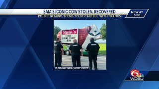 Mandeville cow statue returned after senior prank