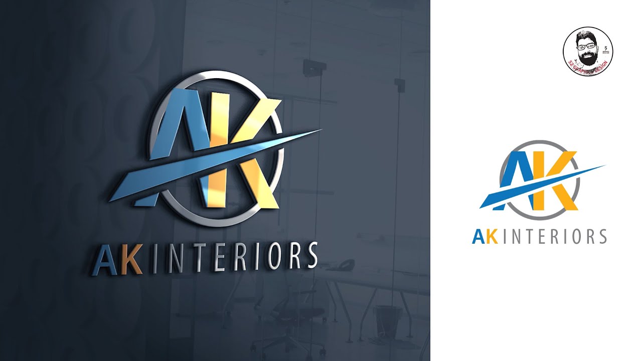 How to Create Logo Design I AK interiors I in Illustrator Tutorial I S2
