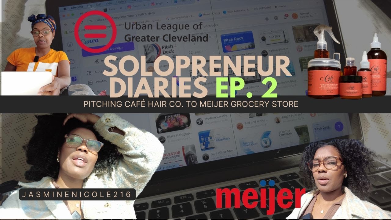 SOLOPRENEUR DIARIES EP 2 | GETTING MY PRODUCTS IN MEIJER | CANVA PITCH ...