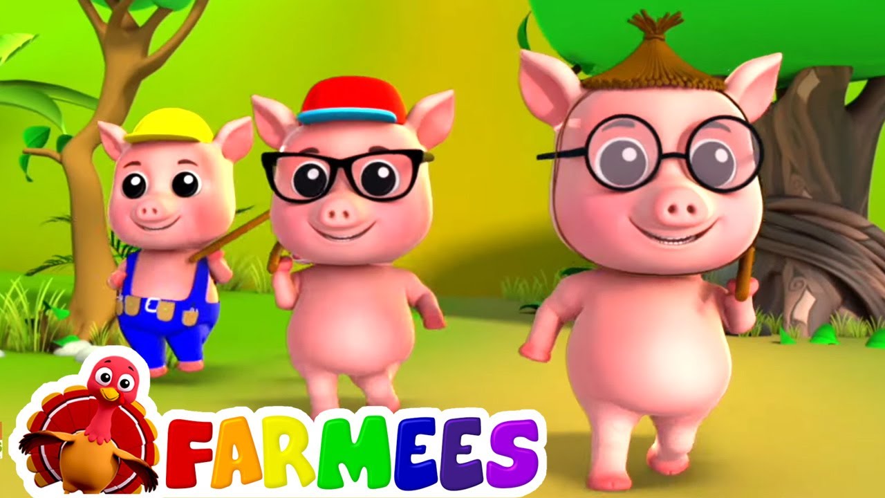 ⁣Tiga babi kecil | Bayi sajak | Animasi | Farmees Indonesia | Lagu anak anak terpopuler