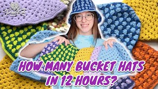 How many granny bucket hats can I crochet in ONE day?