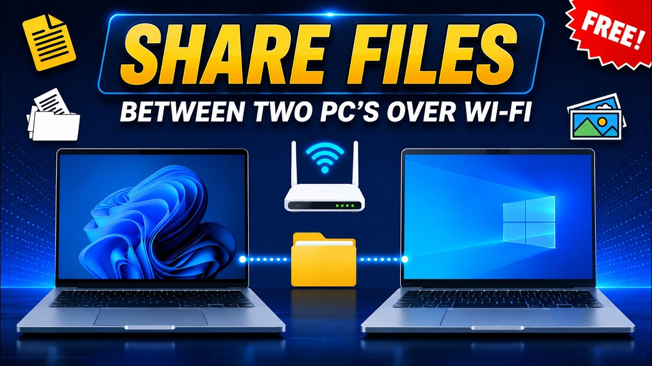 How to Share Files Between Two PC's/Laptops on Same WiFi (Easiest ...