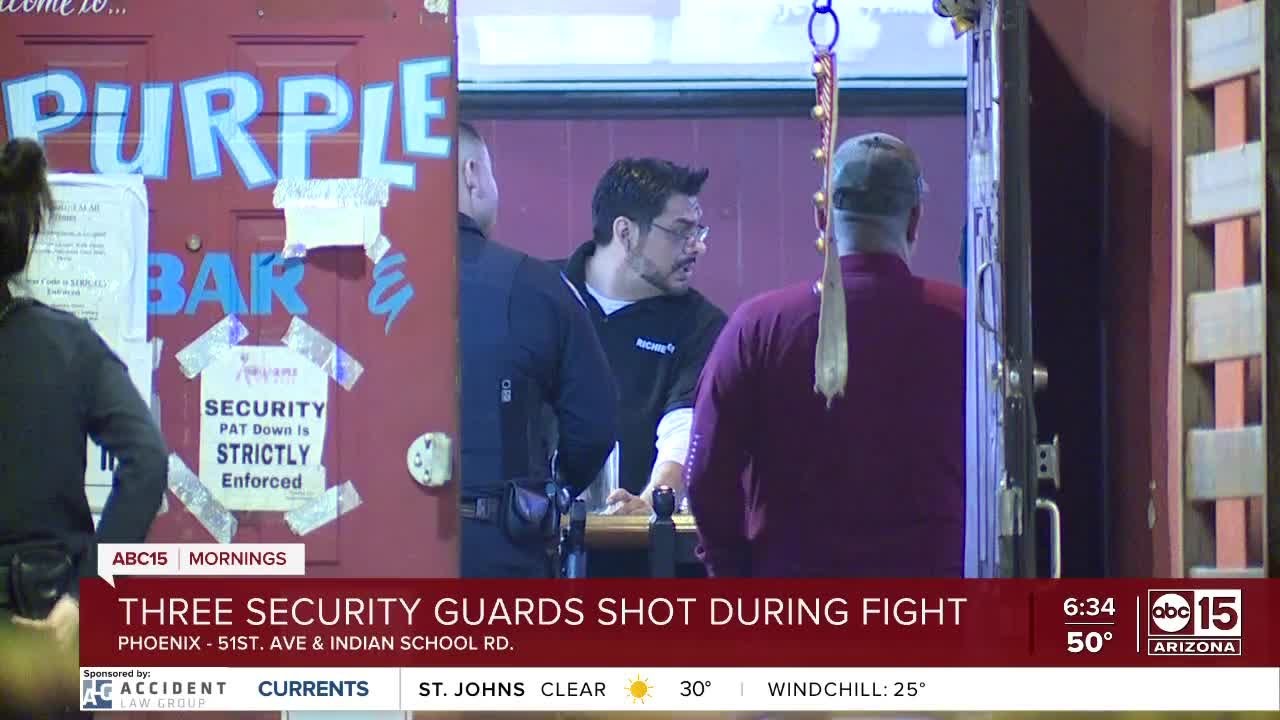 Three security guards shot at Purple Turtle bar - YouTube