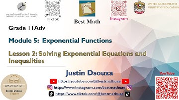 Solving Exponential Equations and Inequalities [Module 5 Lesson 2]