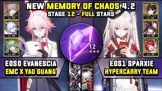 E0 Evanescia Carry & E0 Sparxie Carry W/ Tribbie (3 Stars) Memory Of Chaos 12 Honkai Star Rail 4.2