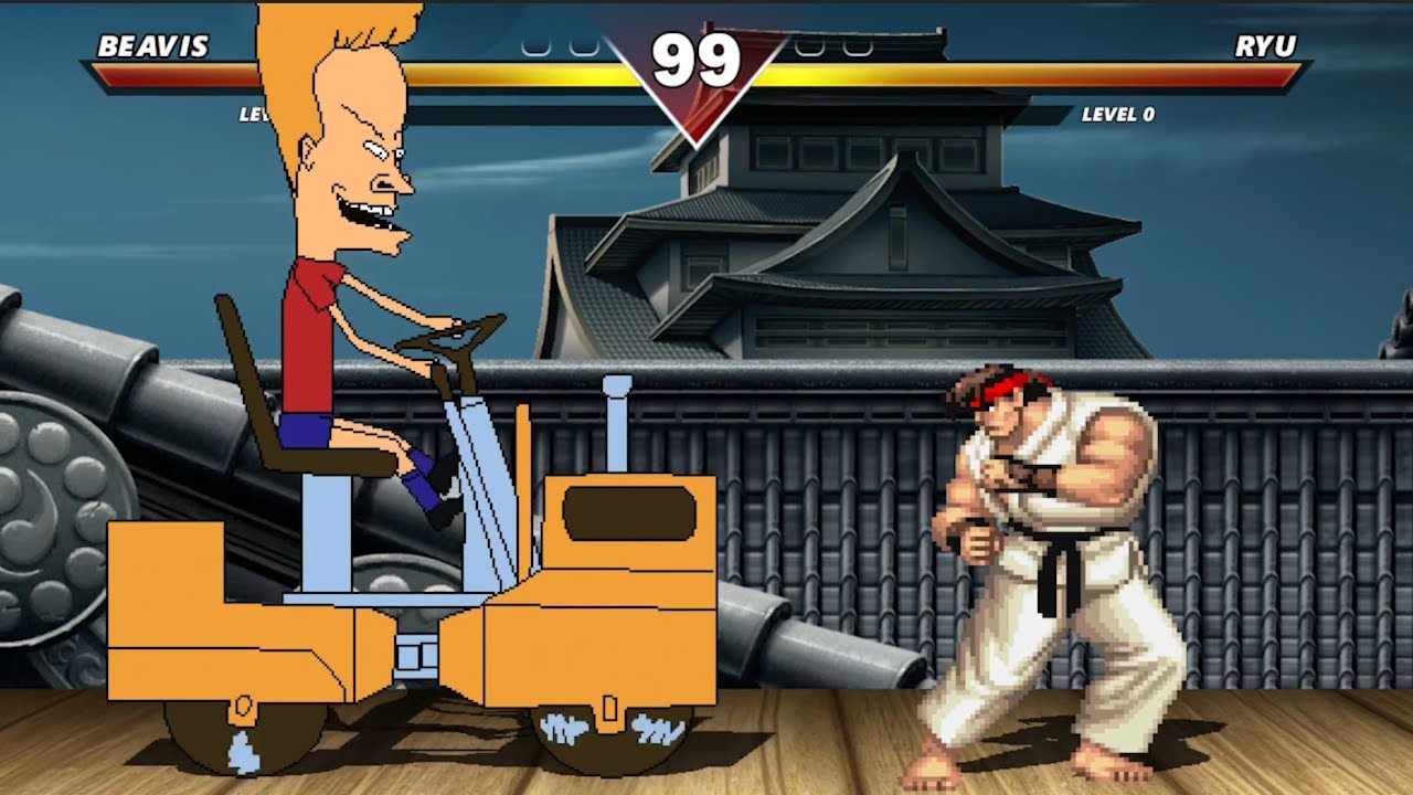 BEAVIS VS RYU & BLANKA & KEN & ZANGIEF - HARDEST LEVEL INSANE FIGHT!