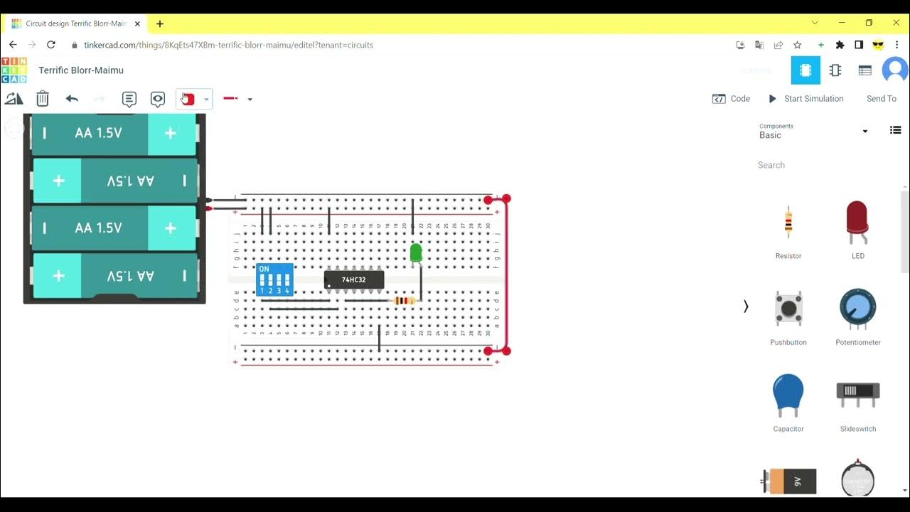 Simulasi Rangkaian Elektronika Gerbang Logika Mengunakan Tinkercad ...