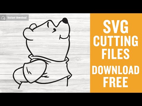 Bear Winnie Outline Svg Free Cutting Files for Scan n Cut Free Download