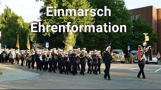 Honor Formation of the German Navy plays the US Navy anthem - Anchors Aweigh / military ceremony