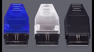blue, transparent white, black OBD2 16 Pin Car GPS Diagnostic Connector Male Adapter Shell DC 12V