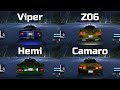 Viper SRT-10 vs Corvette Z06 vs Hemi Cuda vs Camaro - Need for Speed Carbon (Drag Race)