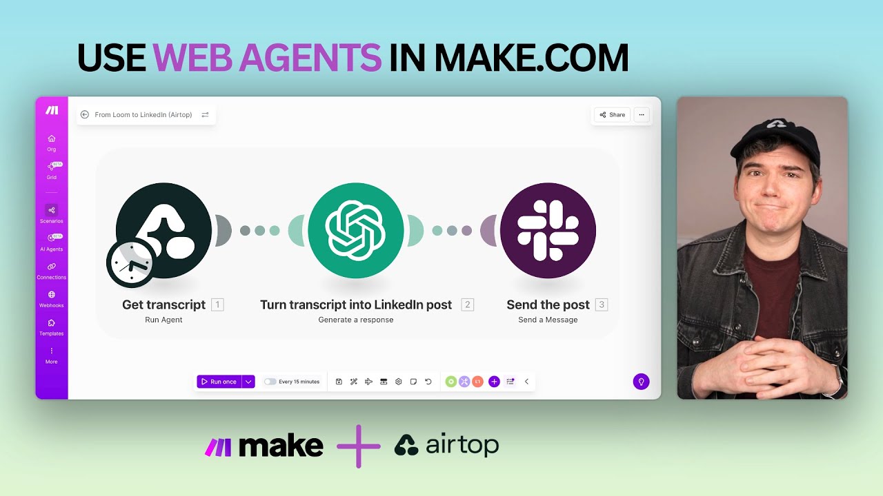 Airtop Web Agents in Make.com tutorial thumbnail