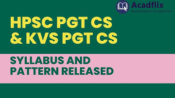 HPSC PGT CS and KVS PGT CS Course || Syllabus Released || Enrol today