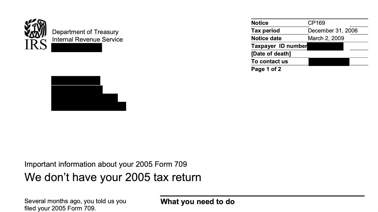 How to understand your CP169 Notice (IRS does not have the tax