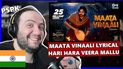 🇮🇳 Maata Vinaali - Lyrical| Hari Hara Veera Mallu | PSPK | Nidhi | MM Keeravaani | Producer Reacts