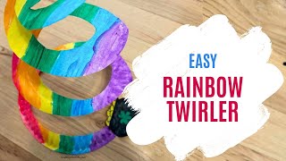 DIY Rainbow Twirler Craft for Kids | Easy Paper Plate Craft