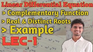 L 1 Linear Differential Equation Complementary Function Engineering Mathematics 
