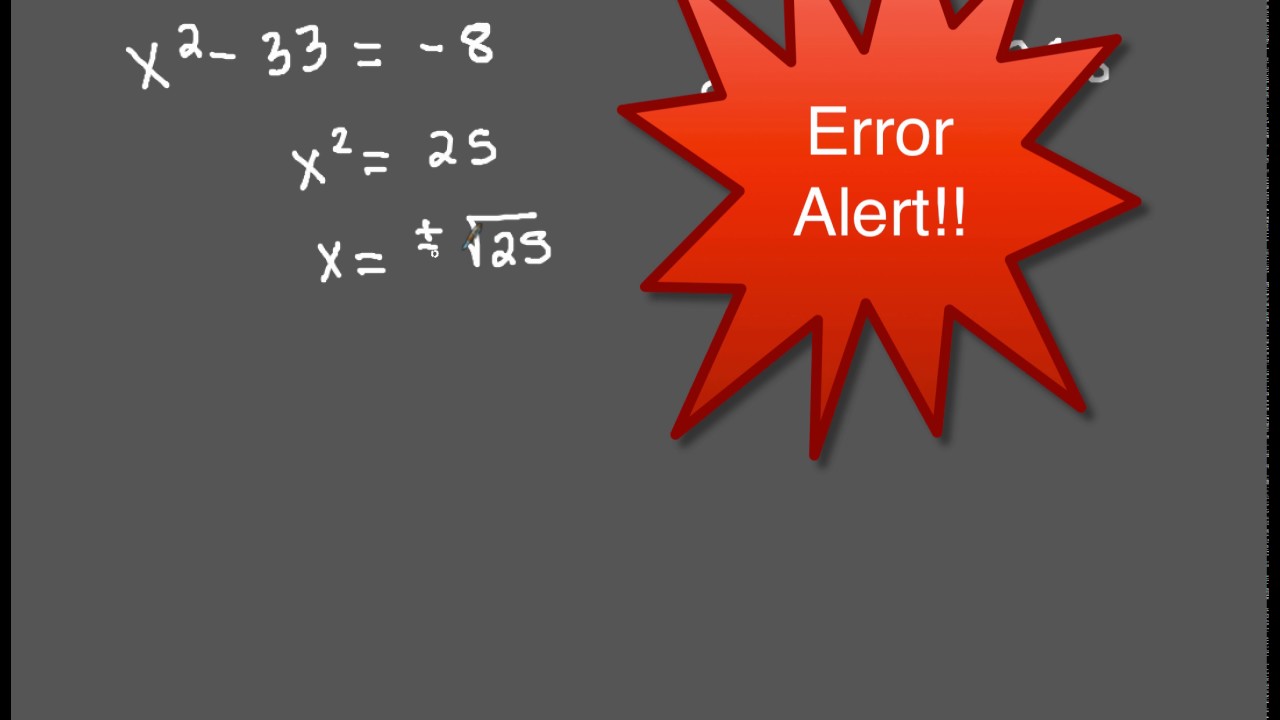 Solving Quadratics by Taking Square Roots 1 - YouTube