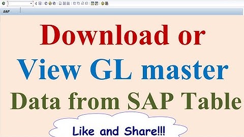 Download GL master Data from SAP Table