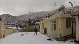29 12 2016 finally snow in Athens.Time to play......