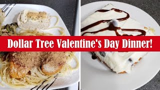 DOLLAR TREE VALENTINE'S DINNER! || DINNER, SIDES, AND DESSERT FOR $14.00