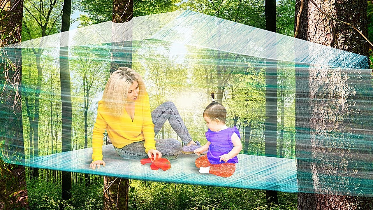 DIY tent from plastic wrap Shorts YouTube