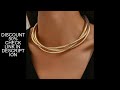 New Punk Style Gold Color Multilayer Wrap Necklace for Women Fashion Simple Design, Trendy Holiday P