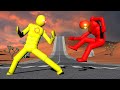 Superhero npcs fights the smart ai with active ragdoll physics