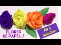 Cómo hacer flores de papel fáciles/ Rosas de papel en 3 minutos/ how to make easy paper flowers