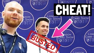 I CAUGHT PACKRIP MAHOMES TRYING TO CHEAT ON OUR SPORTS CARDS CHALLENGE - LONDON CARD SHOW DAY 1!! 🔥