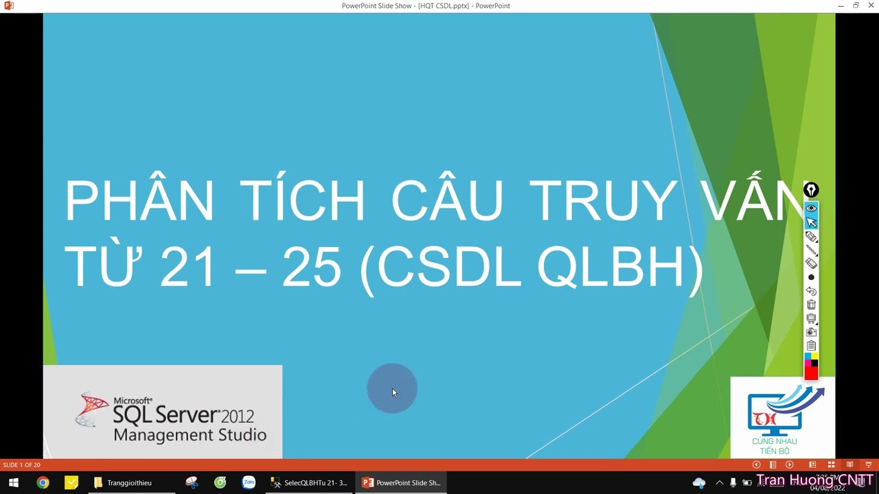 Giải bài tập: Câu truy vấn trên CSDL QLBH (phần 3) - youtube