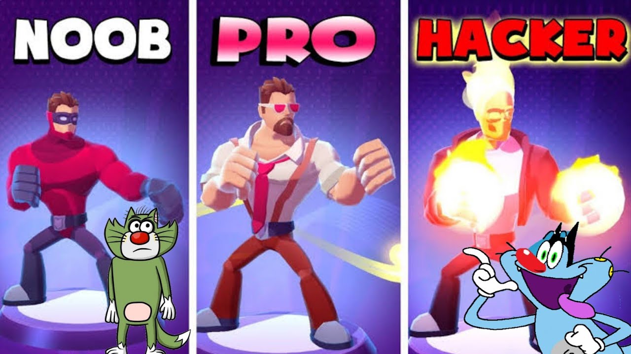 NOOB vs PRO vs HACKER | in INVINCIBLE HERO | with Oggy And Jack | Funny Gameplay | Memes| Oggy Games