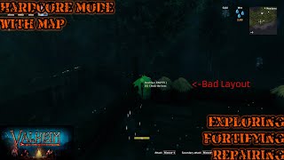 Exploring, Repairing and taking care of tamed boars - Valheim - Hardcore Mode with Map