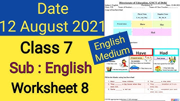 Class 7 English Worksheet 8 (12/8/21) / worksheet 8 class 7 English / english class 7 worksheet 8