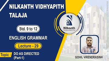 DO AS DIRECTED(PART-1) l ENGLISH GRAMMAR l LECTURE-29 l VIRENDRASINH GOHIL
